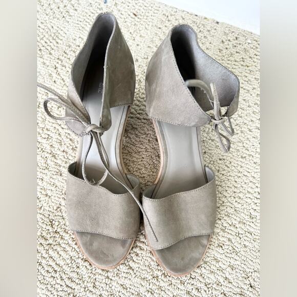 Eileen fisher ann ankle tie shoes suede nubuck moon grey size 9 - Picture 4 of 9